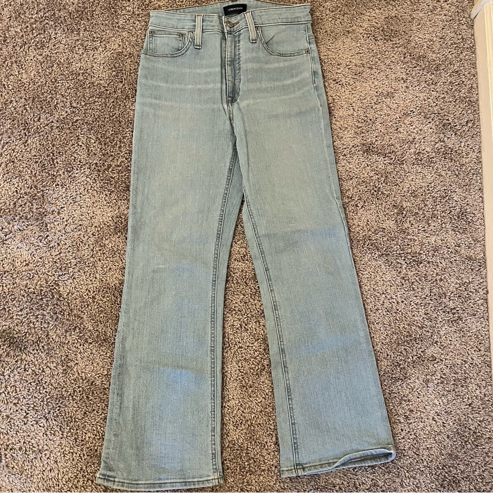 {J. Crew} High-Waisted Light Wash Straight Leg jeans
